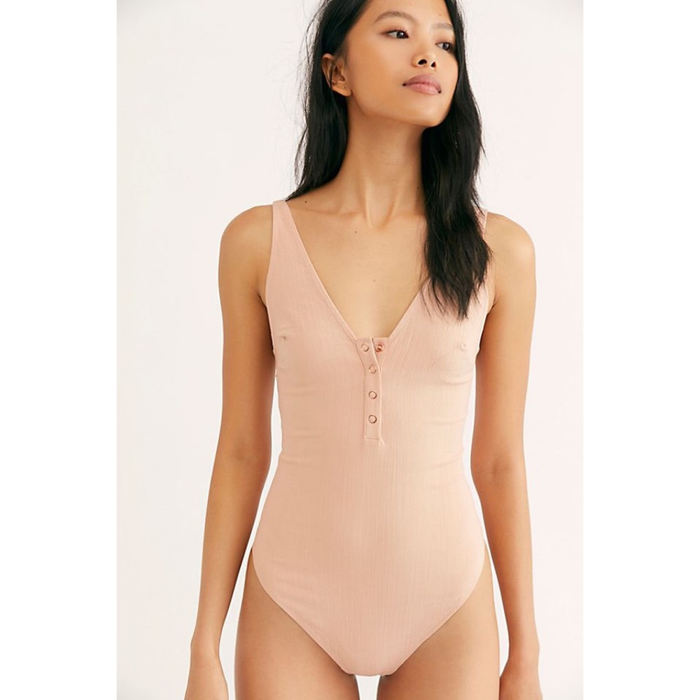 Free People Larissa Bodysuit in Rose